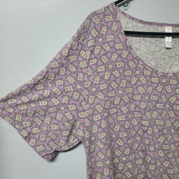 Lularoe Shirt Top Tunic Pink Star Pattern Womens 3XL Plus Casual Comfortable - Picture 3 of 7